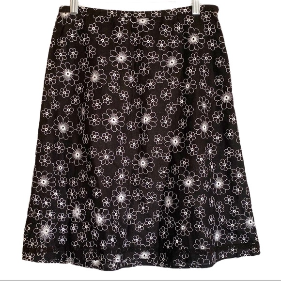 Grace Elements Dresses & Skirts - Grace Elements Black Floral Embroidered Midi Skirt